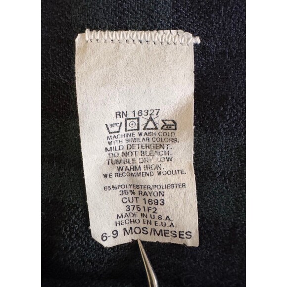 VTG Irish Babies Overalls St Patrick Embroidered Plaid Size 6 - 9 Months (Bx 22) - Picture 5 of 5